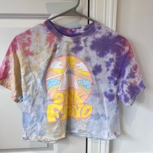 Pink Floyd crop tie dye shirt